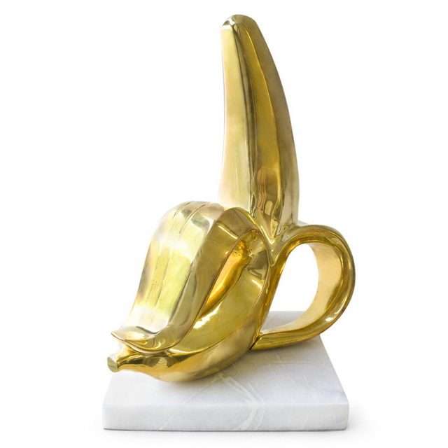 Jonathan Adler Brass Banana-รูปปั้นทองเหลือง รูปกล้วย ฐานทำจากหินอ่อน ราคา 42,300 บาท